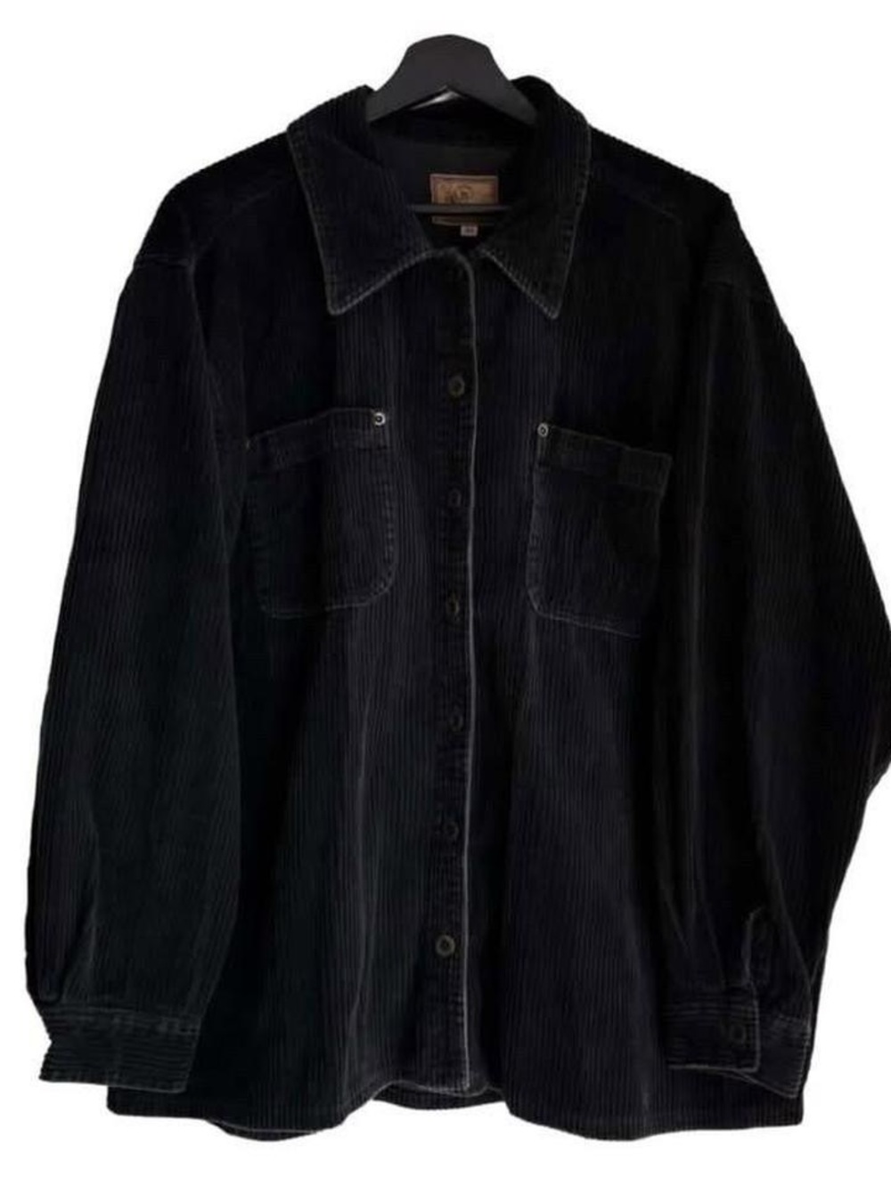Corduroy Button-Front Shacket Shirt Jacket Black Spring Coat XL XXL XXXL 1x 2x 3